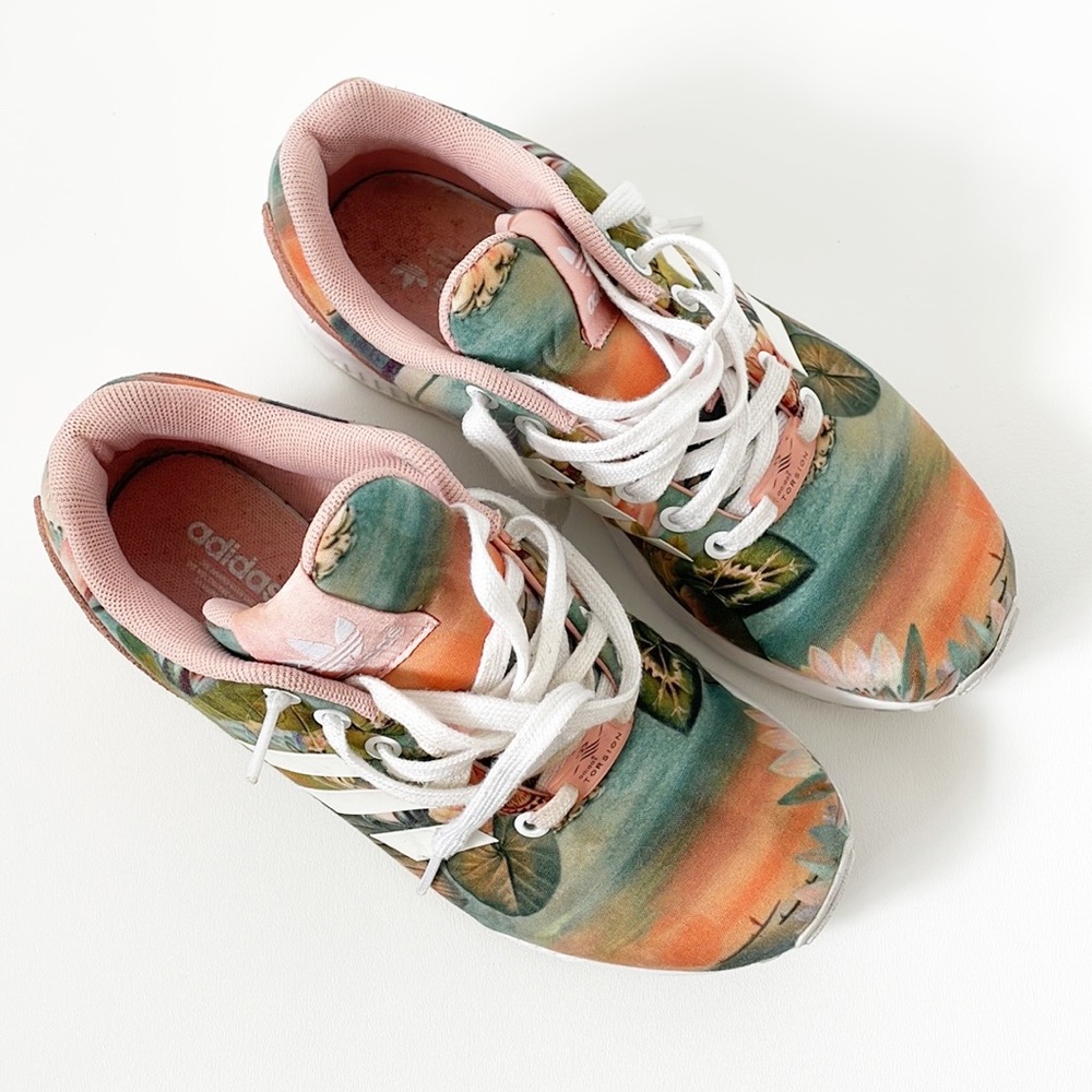 adidas ZX Flux Farm Curso d’Agua  Tropical Print Sneakers - Picture 6 of 14